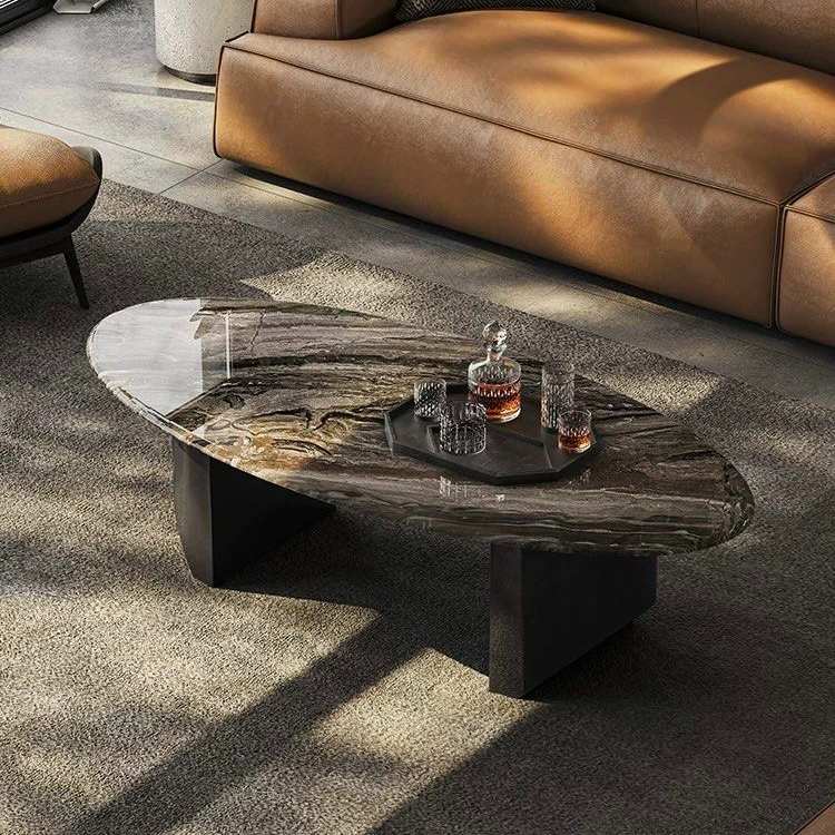 BARBOZA Modern Marble Oval Coffee Table