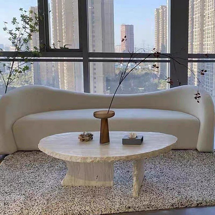 ASKREN Modern Travertine Coffee Table