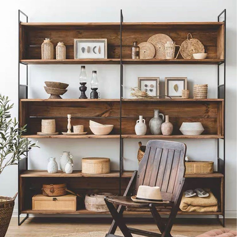 TADEU Modern Solid Wood Display Shelf