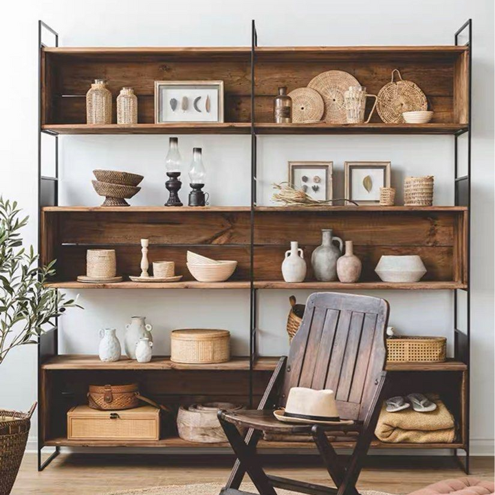 TADEU Modern Solid Wood Display Shelf