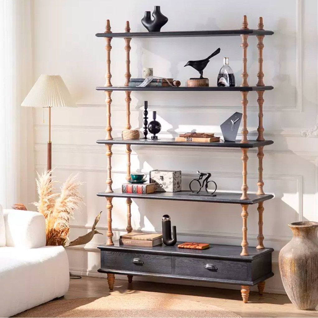 FELIPE Mid-Century Solid Wood Display Shelf
