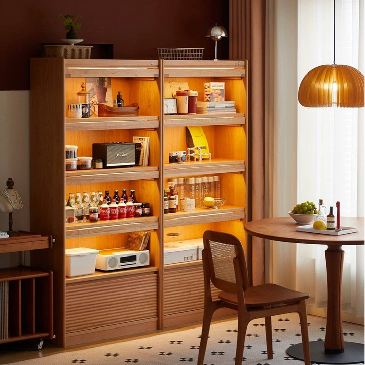 KAYLA Modern Cherry Wood Display Shelf