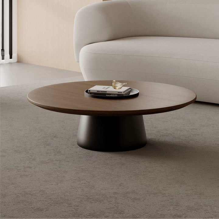 HARLEEN Modern Solid Wood Round Coffee Table