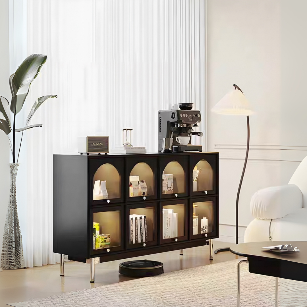 VERTU Rustic Pine Wood Display Cabinet