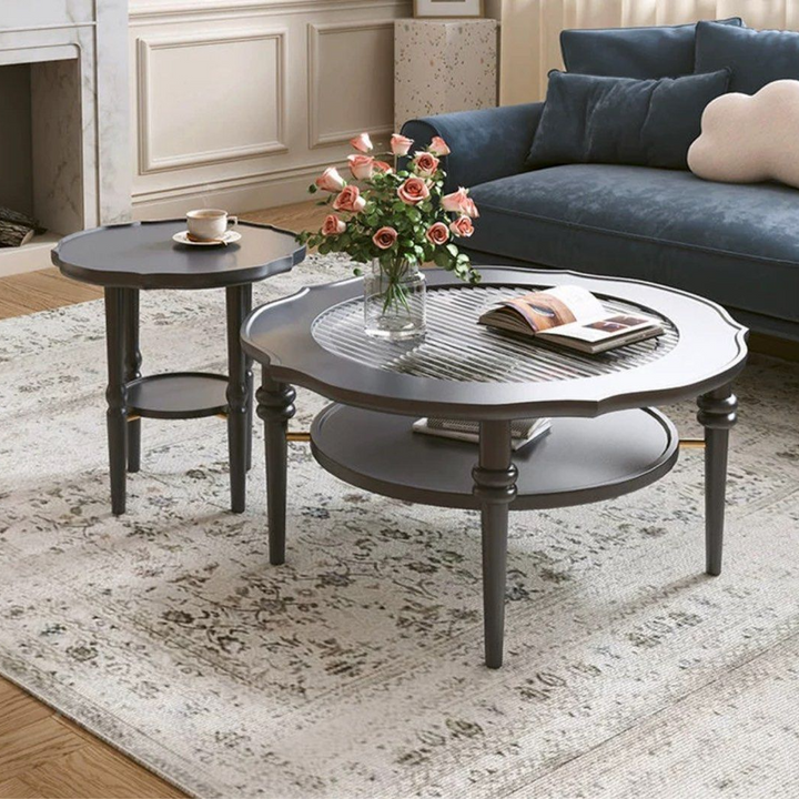 BERG Vintage Solid Wood Round Coffee Table