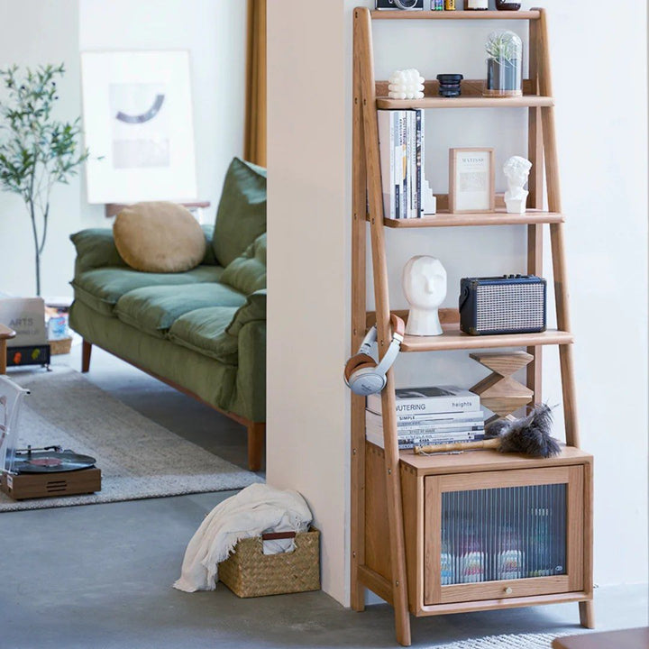 ANSELMO Wood Bookshelf With Storage