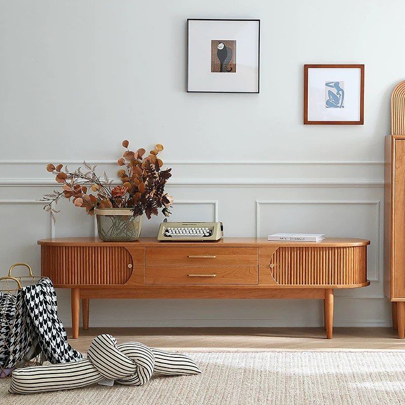 FAIZE Rustic Solid Wood TV Console