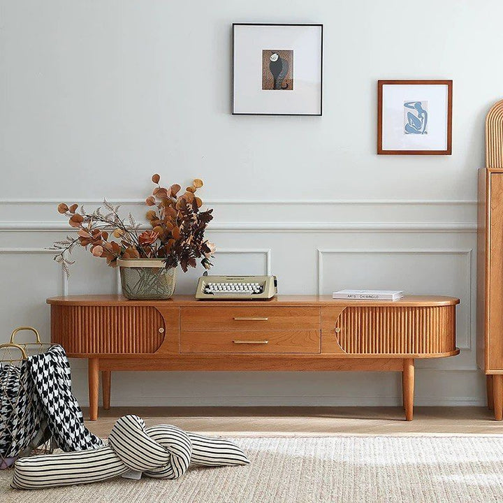 FAIZE Rustic Solid Wood TV Console