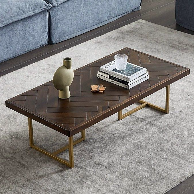 ALFIE Herringbone Solid Wood Coffee Table