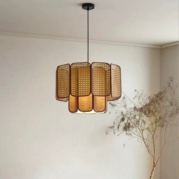 MONA Modern Rattan Ceiling Light