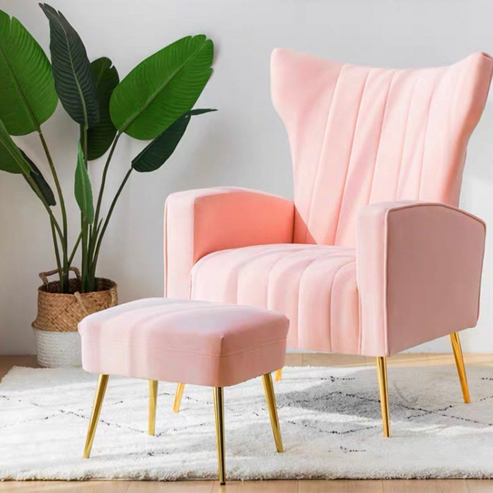 LEVI Winged Velvet Armchair