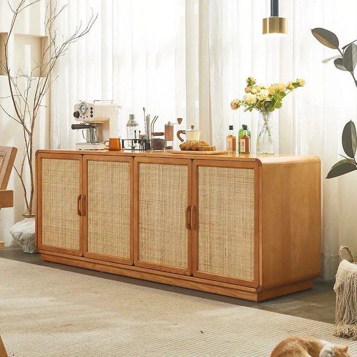 VESARA Rustic Rattan Sideboard