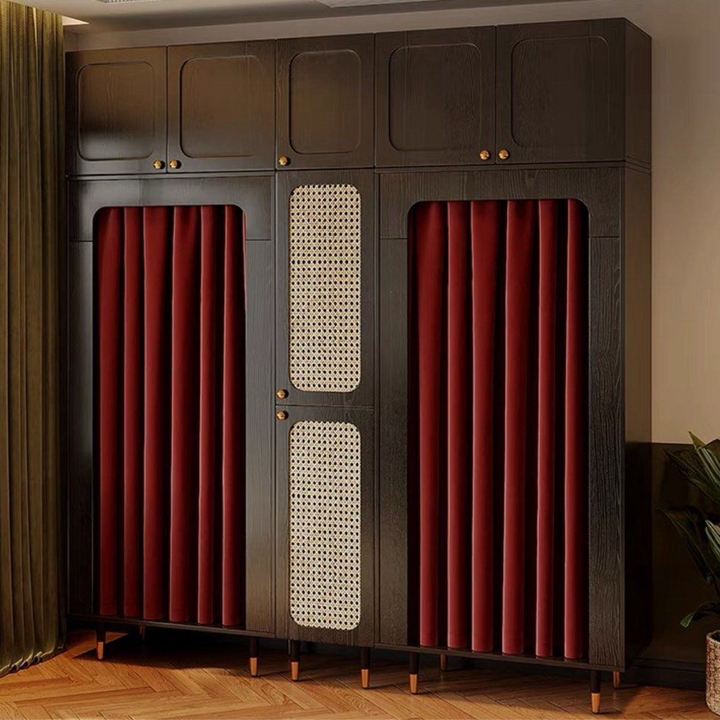 LUCINA Mid-Century Rattan Wardrobe