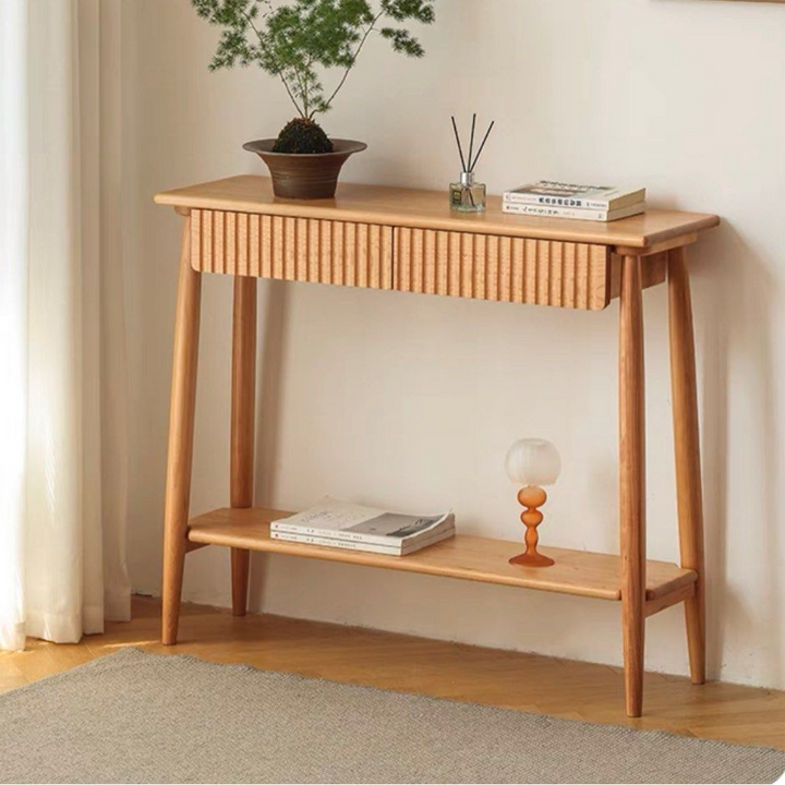 FAY Japandi Solid Wood Console Table