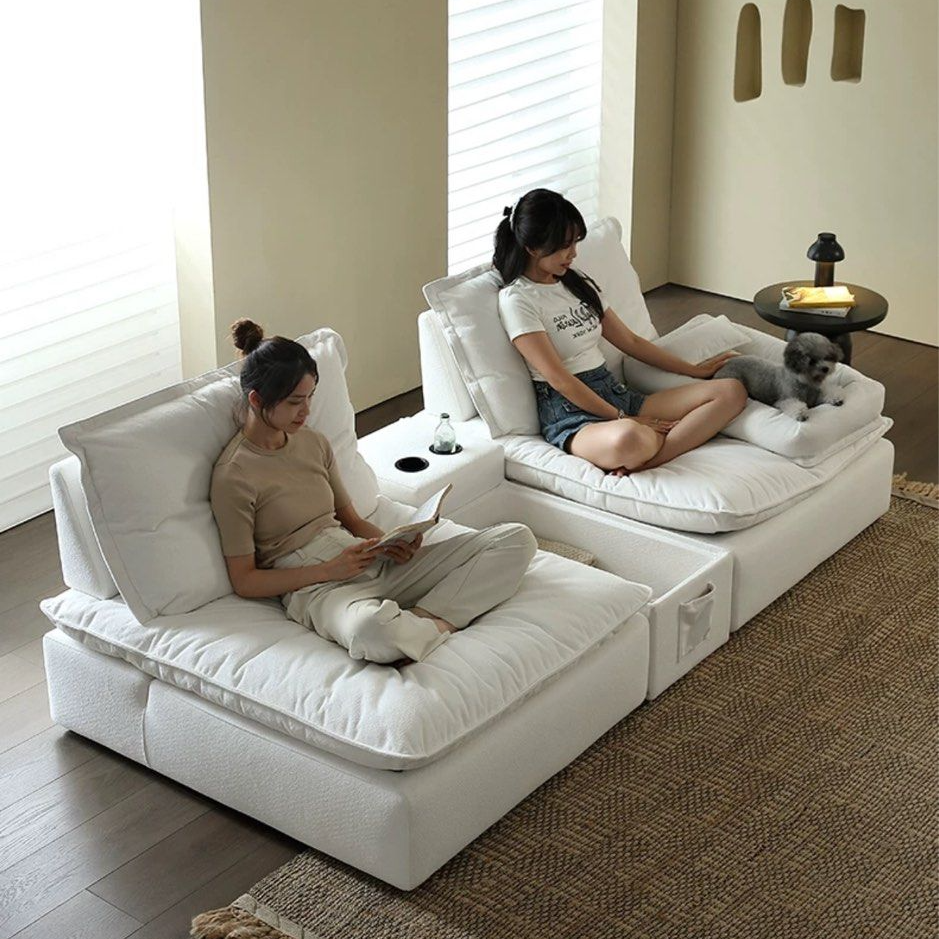 PALVANI Modern Boucle Slider Sofa