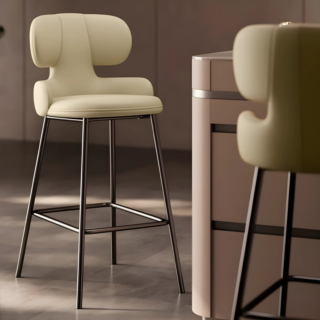 LUXORA Modern Leather Bar Stool