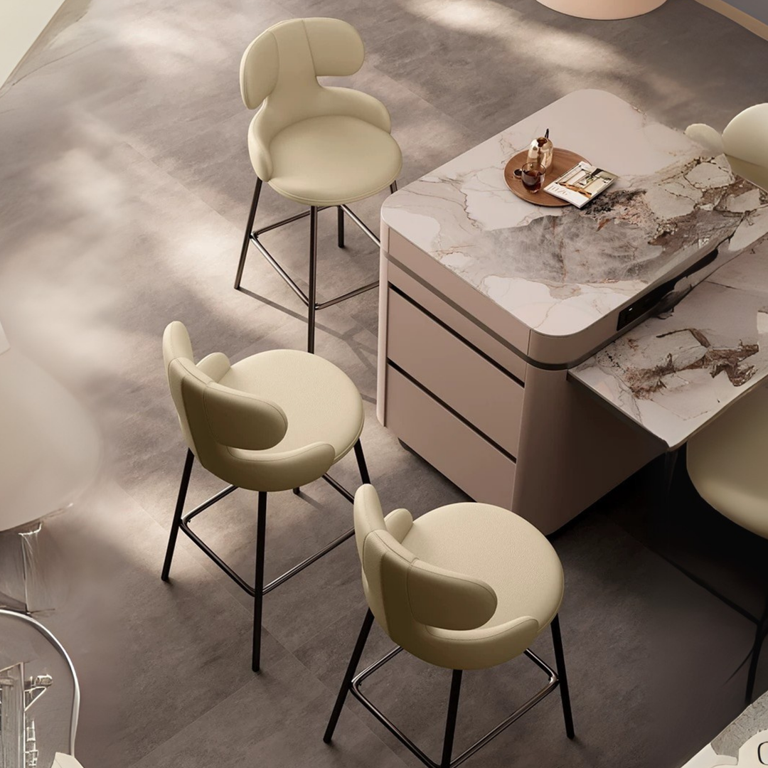 LUXORA Modern Leather Bar Stool