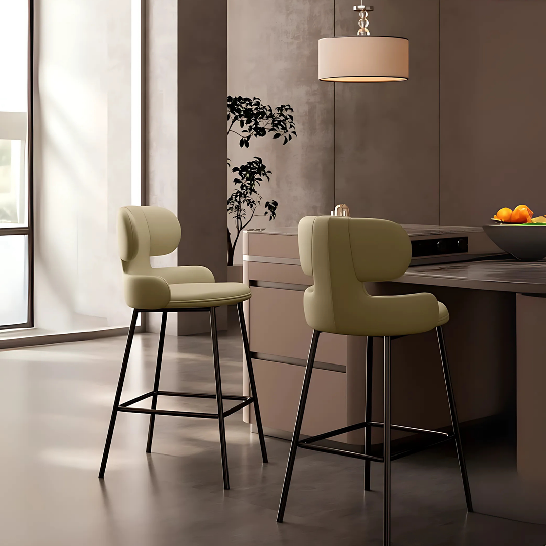 LUXORA Modern Leather Bar Stool