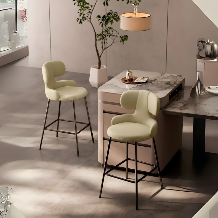 LUXORA Modern Leather Bar Stool