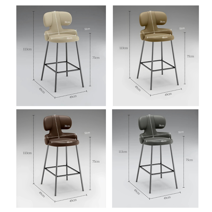 LUXORA Modern Leather Bar Stool