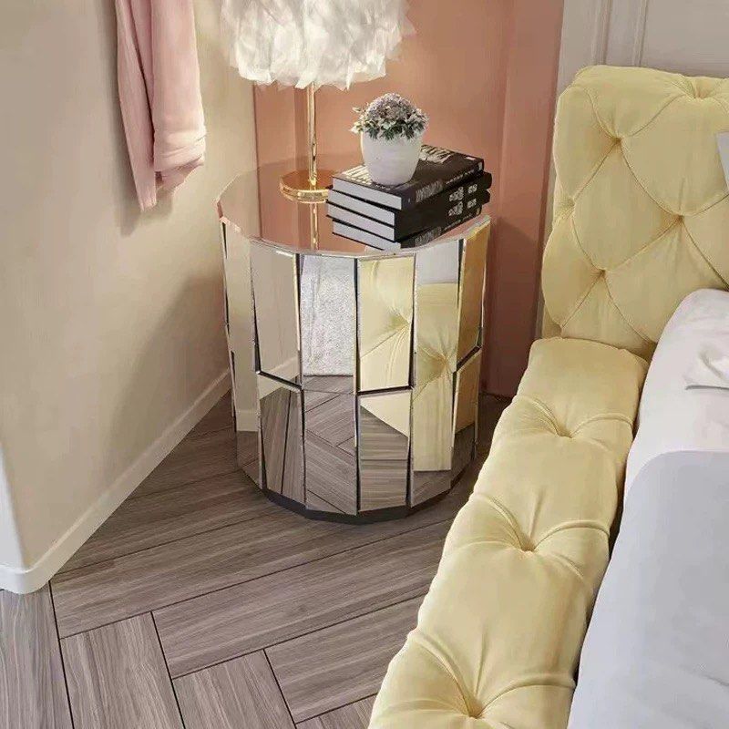 VERNON Modern Mirrored Bedside Table