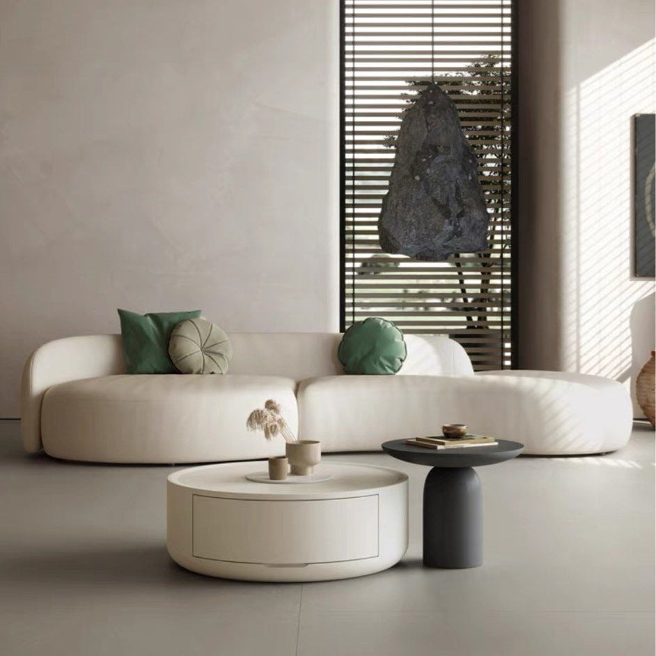 BASTEL Scratch Resistant Leather Curve Sofa