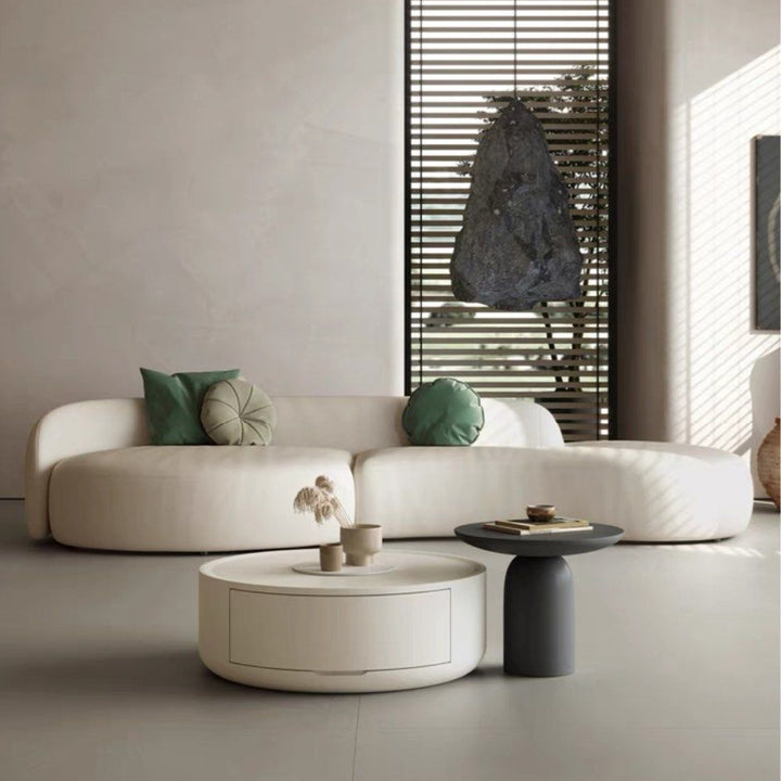 BASTEL Scratch Resistant Leather Curve Sofa