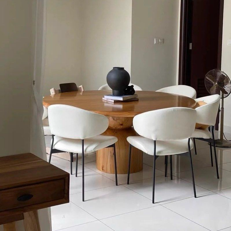PEFFON Modern Solid Wood Round Dining Table