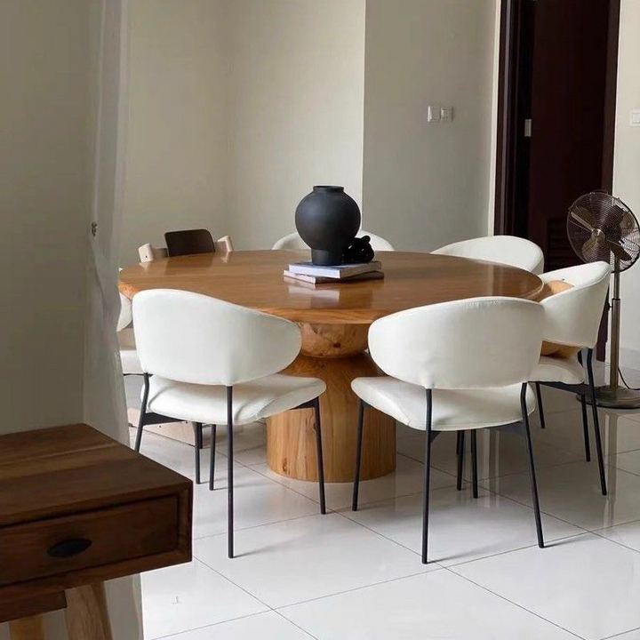 PEFFON Modern Solid Wood Round Dining Table