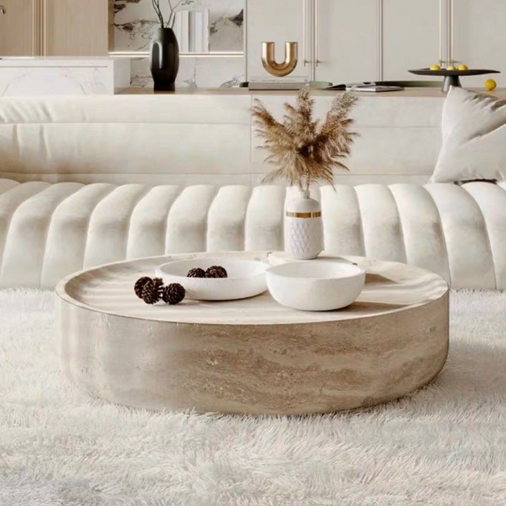 BARNES Modern Travertine Coffee Table