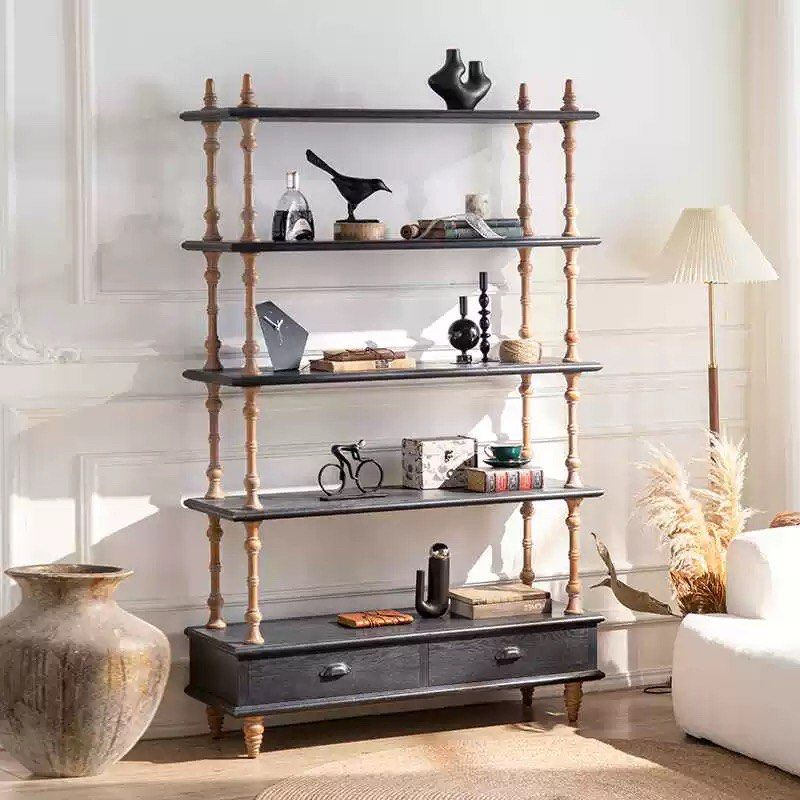 FELIPE Mid-Century Solid Wood Display Shelf