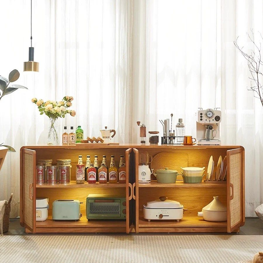 VESARA Rustic Rattan Sideboard