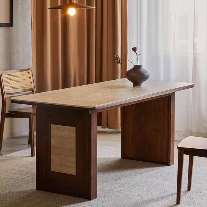 WADI Modern Travertine Dining Table