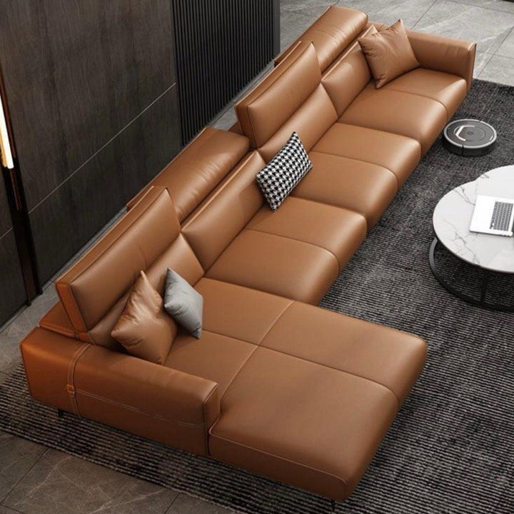 KAYL Modern Leather Sectional Sofa