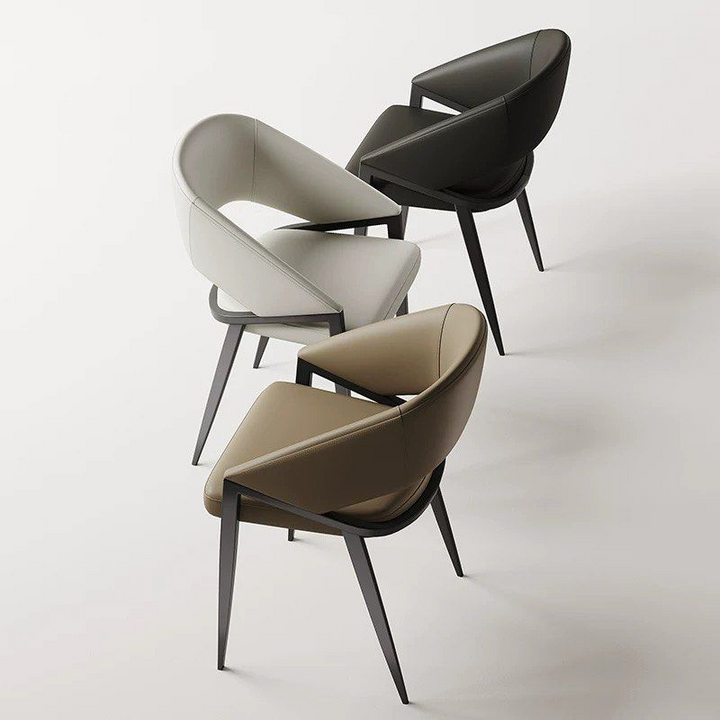 MOKIERA Modern Leather Dining Chair