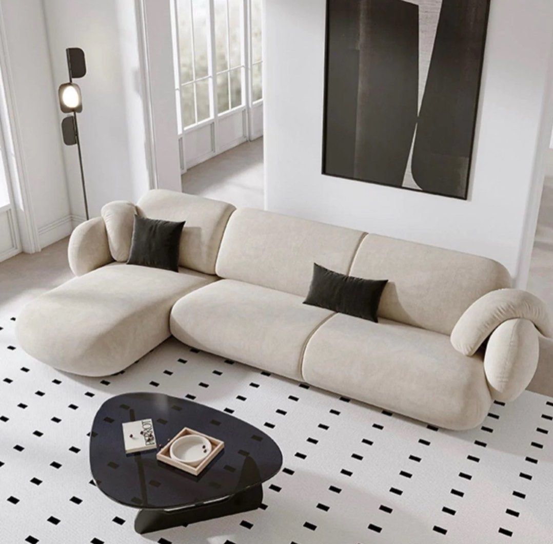 NATH Modern Velvet Sectional Designer Sofa