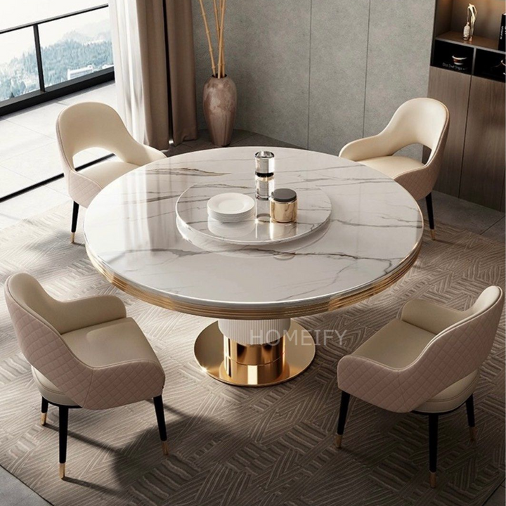 GORDON Luxurious Round Marble Dining Table