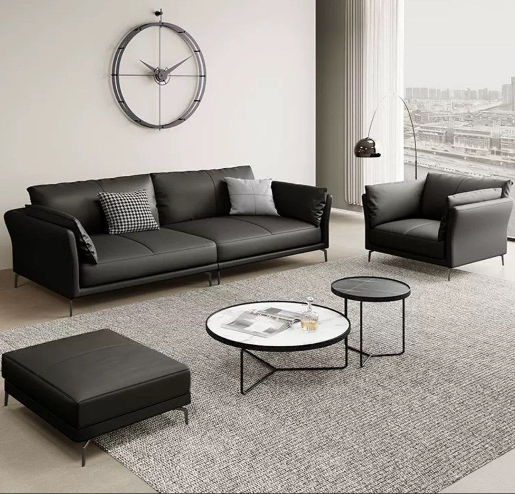 JUSTINE Modern Genuine Leather Sofa