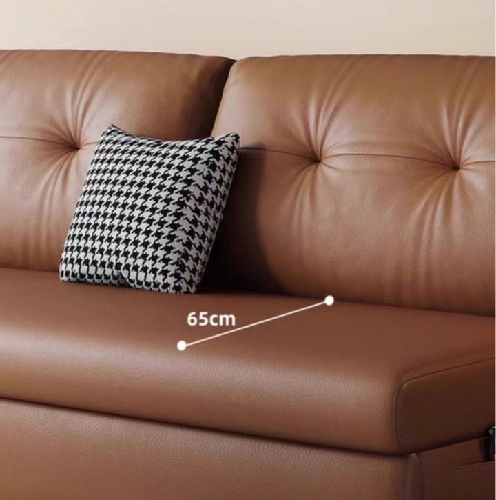 ZANI Scratch Resistant Leather Storage Sofa Bed