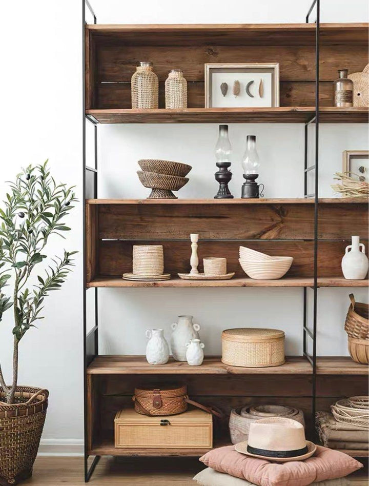 TADEU Modern Solid Wood Display Shelf