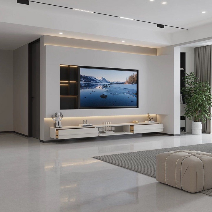 HYDRO Modern Solid Wood Floating TV Console