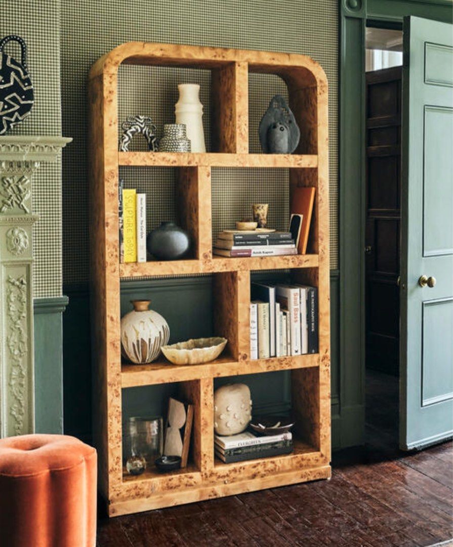 EVANDRO Modern Mappa Burl Display Shelves