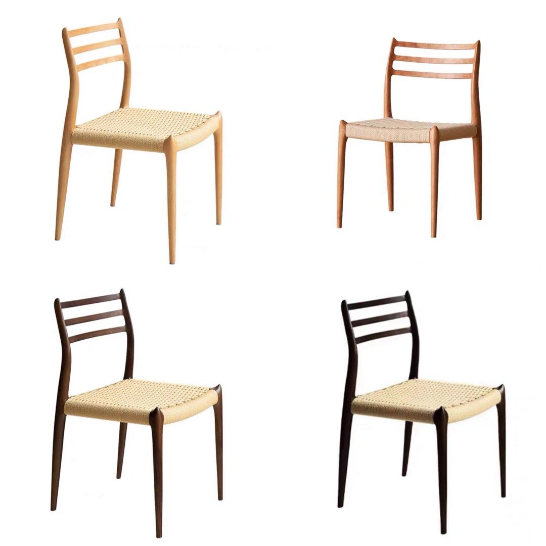 SERIO Solid Wood & Rattan Dining Chair