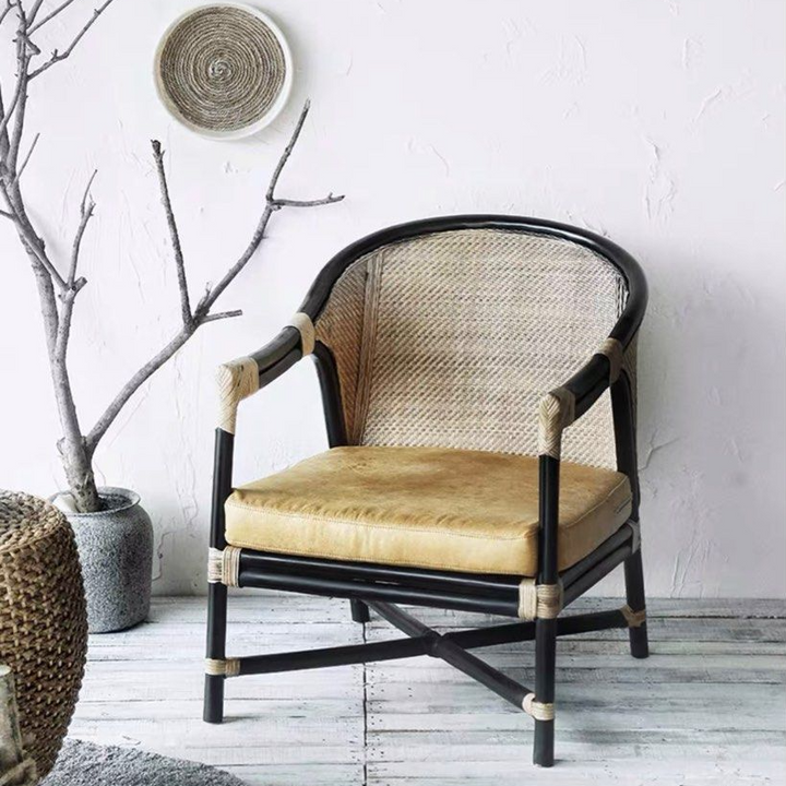 MELANIE Vintage Rattan Lounge Chair