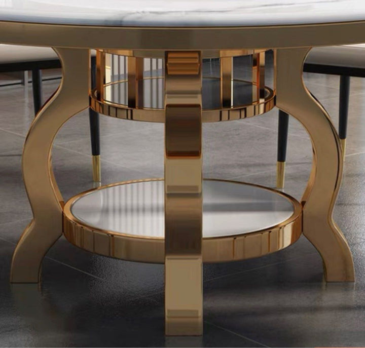 FLORES Modern Round Marble Dining Table