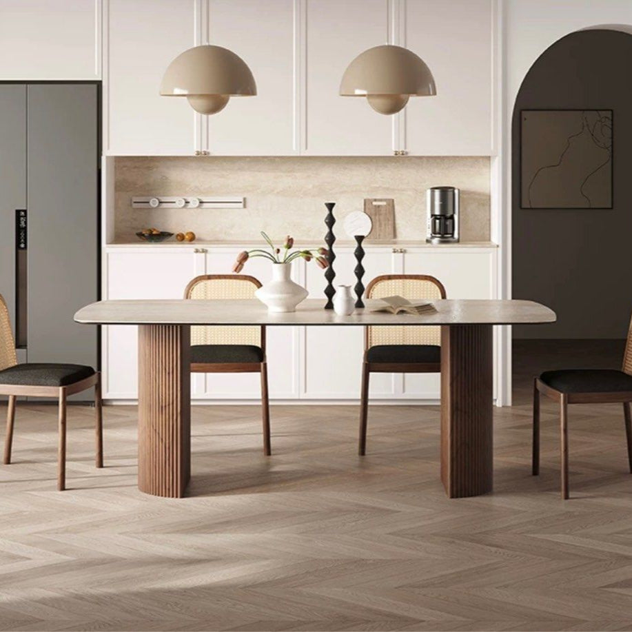LORO Modern Travertine Dining Table