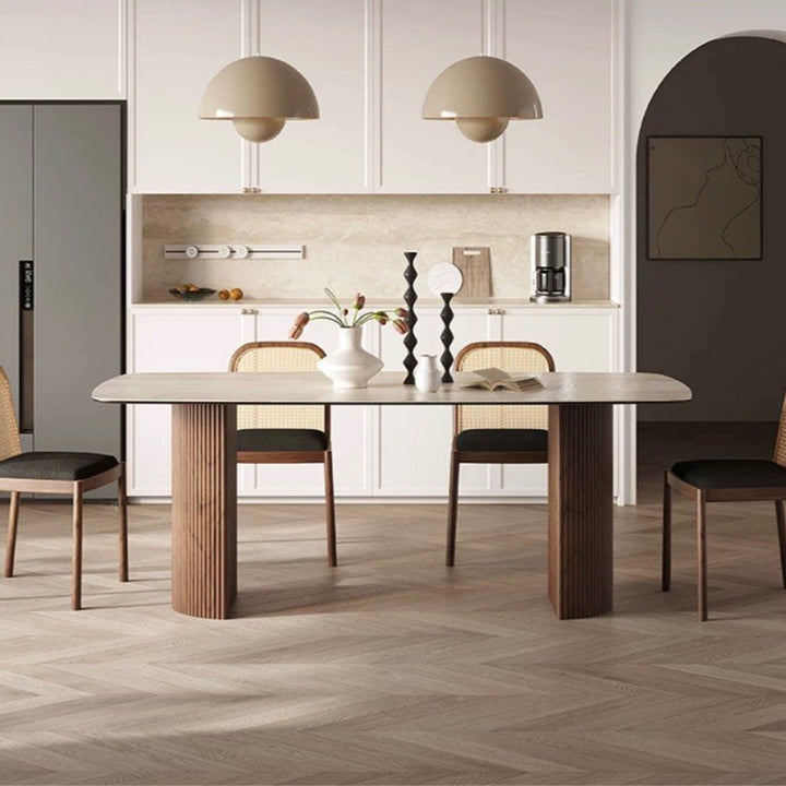 LORO Modern Travertine Dining Table