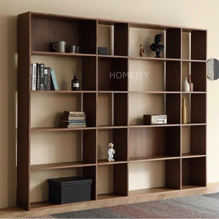 RAINER Rustic Walnut Wood Book Shelf