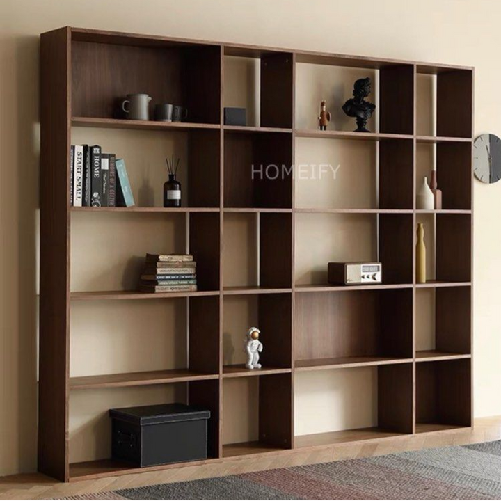 RAINER Rustic Walnut Wood Book Shelf