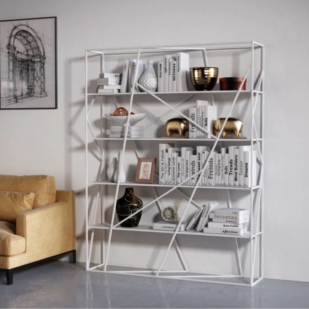 APOLONIO Modern Abstract Wireframe Bookshelf